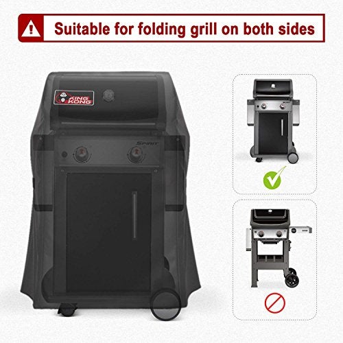 Kingkong 7105 Premium Grill Cover for Weber Spirit 210 Series Gas Grills with Both Collapsed (Not Fit for Spirit II E-210) Including Grill Brush and Tongs - Image 2
