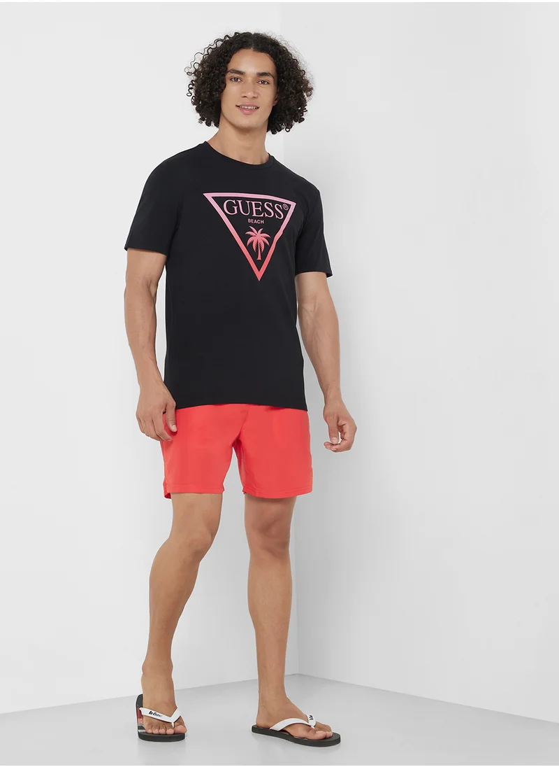 GUESS Triangle Palm Crew Neck T-Shirt