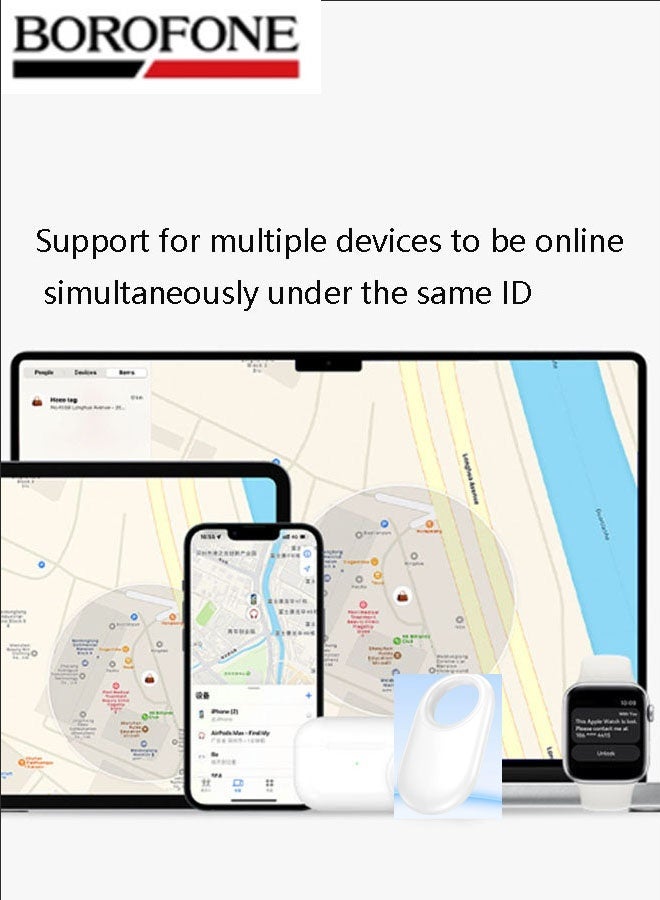 بوروفون جهاز Airtag الذكي المضاد للضياع للحيوانات الأليفة، متوافق مع أجهزة Apple والمركبات والمفاتيح والأمتعة وغيرها – الحل الأمثل المضاد للضياع (أبيض) - Image 4