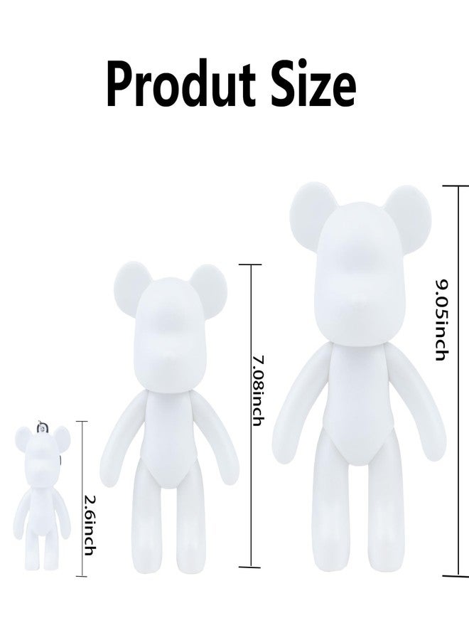 Coniuty 7+9 inch Blank Bear Mold 2 Set DIY Fluid Bear + 1 Keychain Creativity Figure for Home Decoration - Image 2