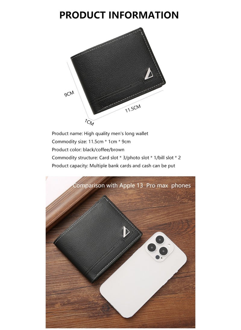 جيانغ بي أو محفظة جلدية قصيرة للرجال - محفظة أنيقة ثنائية الطي ناعمة مع فتحات متعددة البطاقات ، محفظة عارضة أزياء للاستخدام اليومي للشباب - Image 5