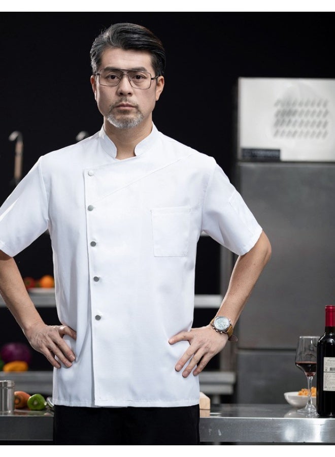 NIBEMINENT Chef overalls Bakery Cook Jacket Men Cafe costume Hotel Clothe Professional Double Breasted Kitchen Uniform  - Image 1