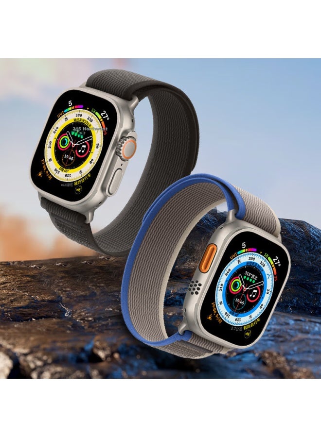 Mssm Apple Watch Nylon Loop Strap For Apple Watch Ultra2/s10/9/8/7/se Black - 44/45/46/49mm - Image 1