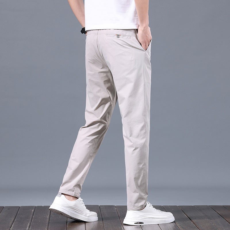 24 High-Quality Casual Pants Straight-Leg Pants Light Business Elastic Slim-Fit Ice Silk Long Pants Slimming - Image 5