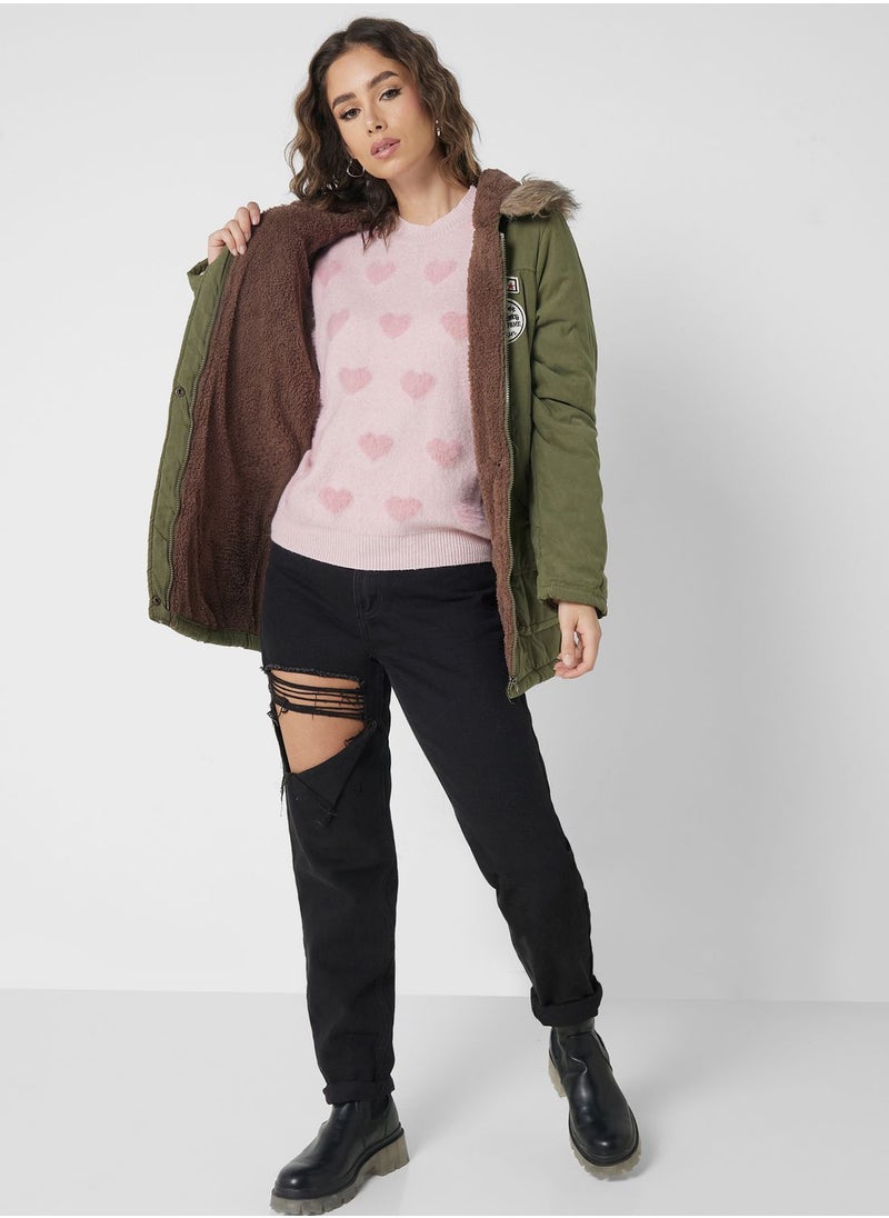 Ginger - Heart Print Sweater - Image 1