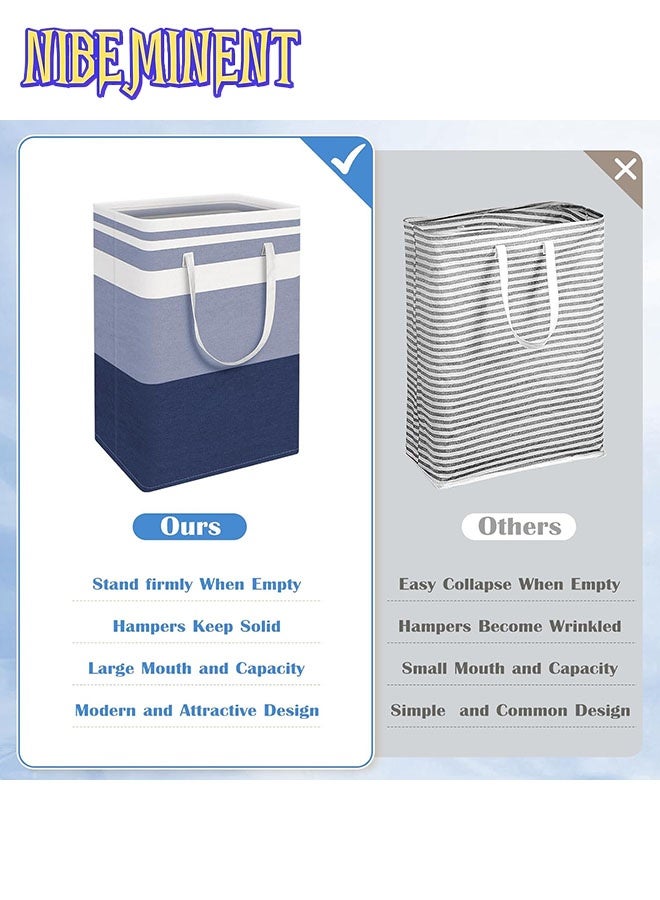 NIBEMINENT 4 Pack Laundry Basket, Collapsible Laundry Bag with Easy Carry Handles, Freestanding Laundry Hamper for Clothes, Blankets, Cushions  - Image 3