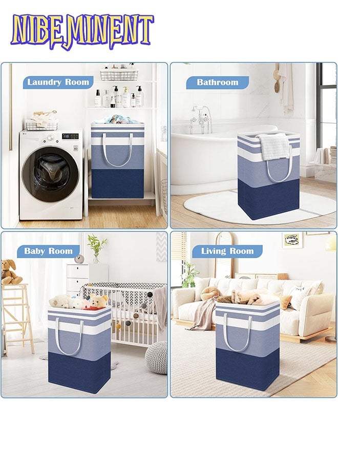 NIBEMINENT 4 Pack Laundry Basket, Collapsible Laundry Bag with Easy Carry Handles, Freestanding Laundry Hamper for Clothes, Blankets, Cushions  - Image 5