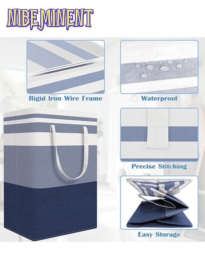 NIBEMINENT 4 Pack Laundry Basket, Collapsible Laundry Bag with Easy Carry Handles, Freestanding Laundry Hamper for Clothes, Blankets, Cushions  - Image 4
