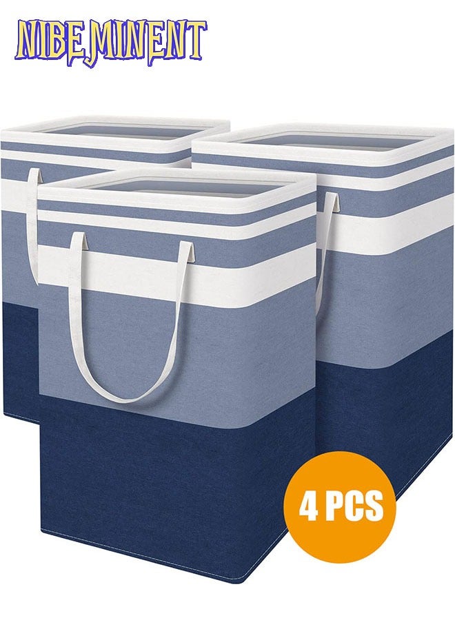 NIBEMINENT 4 Pack Laundry Basket, Collapsible Laundry Bag with Easy Carry Handles, Freestanding Laundry Hamper for Clothes, Blankets, Cushions  - Image 1