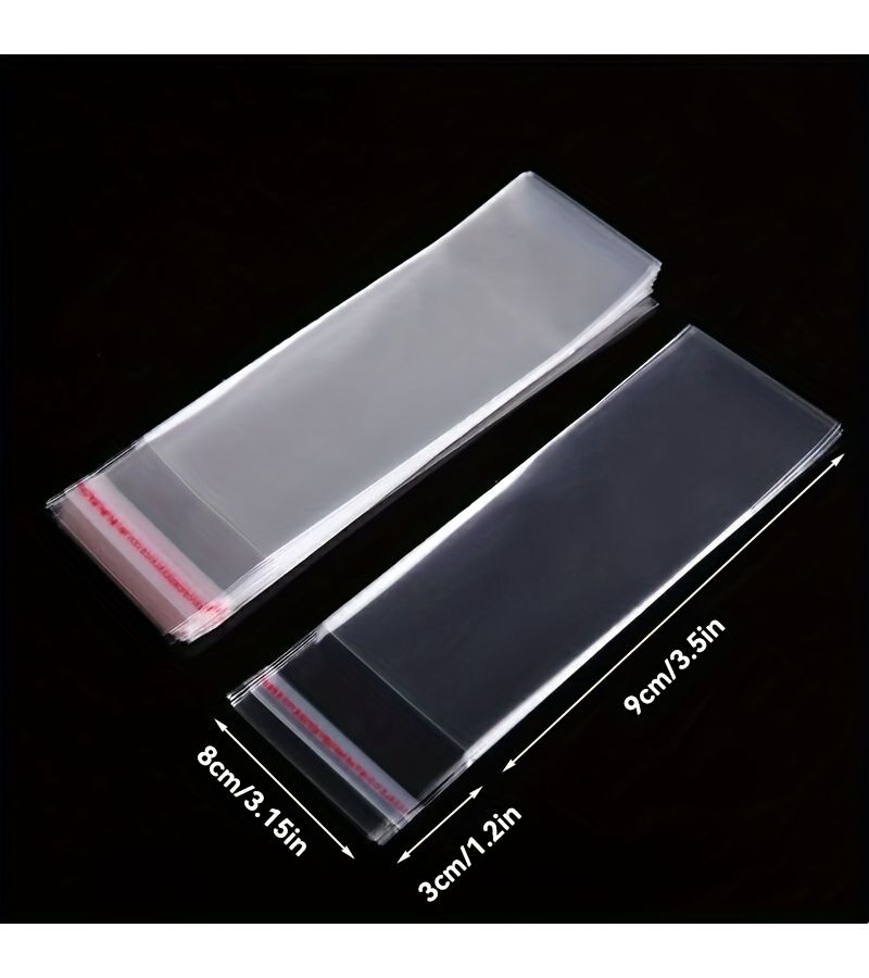 100Pcs Transparent Plastic Self Adhesive Bags 8x15cm Sealable Jewelry Packaging Small Business Supplies - Image 2
