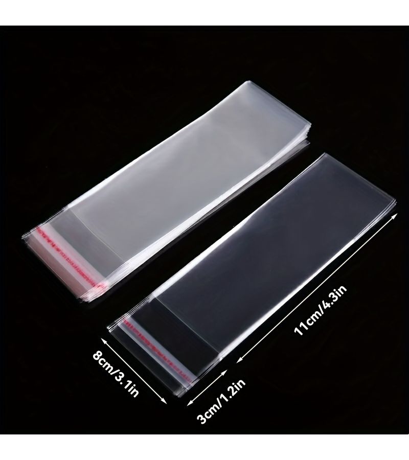 100Pcs Transparent Plastic Self Adhesive Bags 8x15cm Sealable Jewelry Packaging Small Business Supplies - Image 4