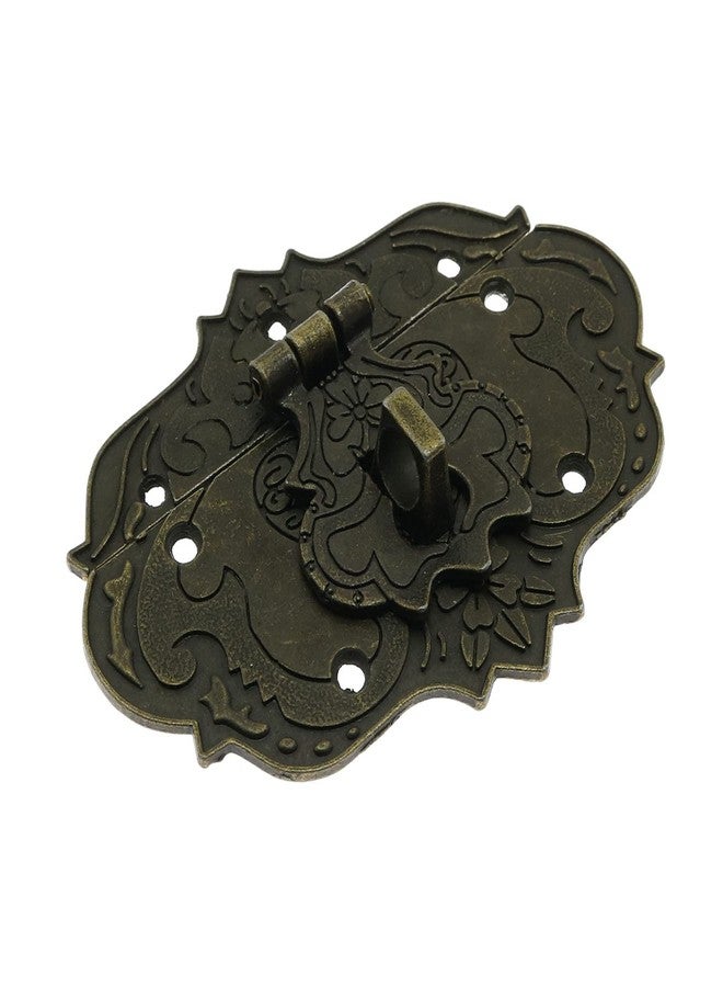 DGBRSM Antique Embossing Decorative Brass Hasp Clasp Latch Lock with Screws for Jewelry Box Ordinary Box Wooden Case Furniture Decoration - Image 3
