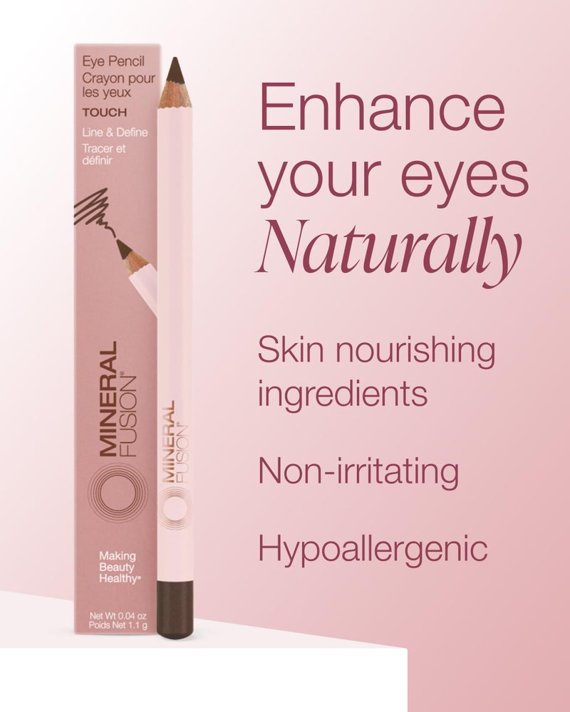 Mineral Fusion Eye Pencil (Dark Brown - Touch) - Eyeliner with Soothing Chamomile, Meadowfoam & Vitamin E - Smooth & Long Lasting, Hypoallergenic, Non-Irritating Eye Makeup - Image 5