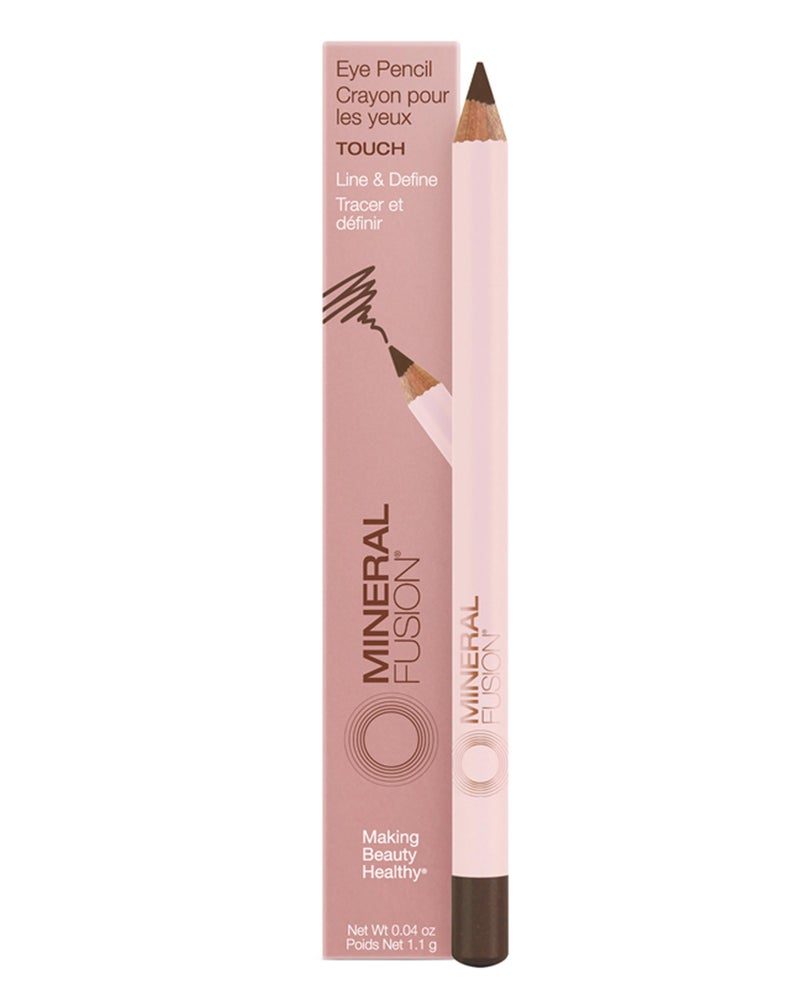 Mineral Fusion Eye Pencil (Dark Brown - Touch) - Eyeliner with Soothing Chamomile, Meadowfoam & Vitamin E - Smooth & Long Lasting, Hypoallergenic, Non-Irritating Eye Makeup - Image 1