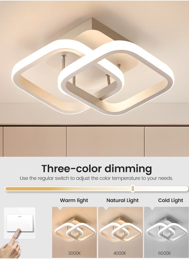 YATAI LIGHTING Dimmable LED Ceiling Light Fixture for Modern Home - Square Flush Mount LED Ceiling Lights for Bedroom, Living Room - Adjustable 3 Color Temperature (3000K-6000K) - 20W  - Image 2