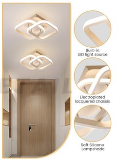 YATAI LIGHTING Dimmable LED Ceiling Light Fixture for Modern Home - Square Flush Mount LED Ceiling Lights for Bedroom, Living Room - Adjustable 3 Color Temperature (3000K-6000K) - 20W  - Image 4