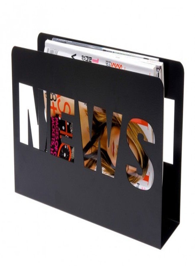 INDIAN DECOR Newspaper Metal Rack - Black - Image 1