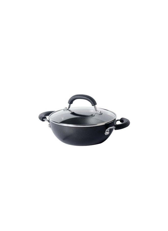 Circulon Circulon Origins Non-Stick + Hard Anodized Aluminium Kadhai With Lid And Stay Cool Phenolic Handles / 2.5Mm Thickness/Induction And Gas Suitable, 24Cm Large, 2.4 liter,Black  - Image 1
