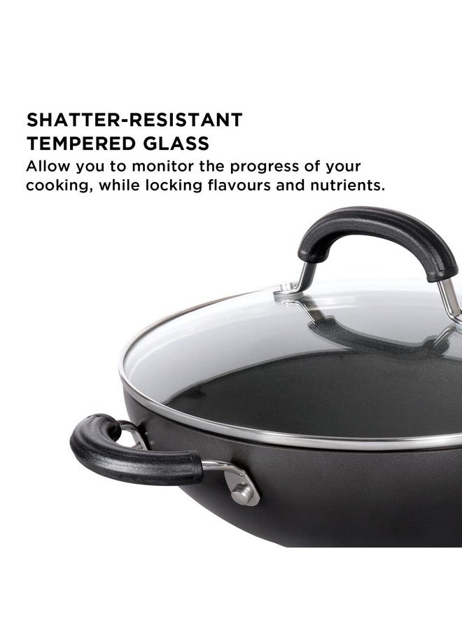 Circulon Circulon Origins Non-Stick + Hard Anodized Aluminium Kadhai With Lid And Stay Cool Phenolic Handles / 2.5Mm Thickness/Induction And Gas Suitable, 24Cm Large, 2.4 liter,Black  - Image 5