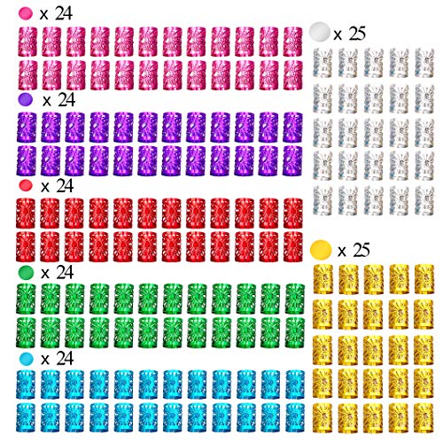 Messen 170 Pieces Dreadlocks Beads Multicolor Aluminum Dread Locks Metal Cuffs Hair Decoration Braiding Hair Jewelry (Not Break Easily) - Image 4