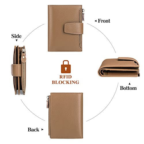 FALAN MULE Small Wallet for Women Leather Bifold Compact RFID Blocking Small Womens Wallet Purse - Image 5