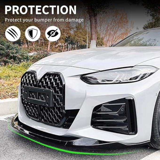 XPHAZZ Front Bumper Lip Compatible with (2021-2025) 4-Series Gran Coupe G26 & i4 M-Sport Models Gloss Black Splitter - Image 3