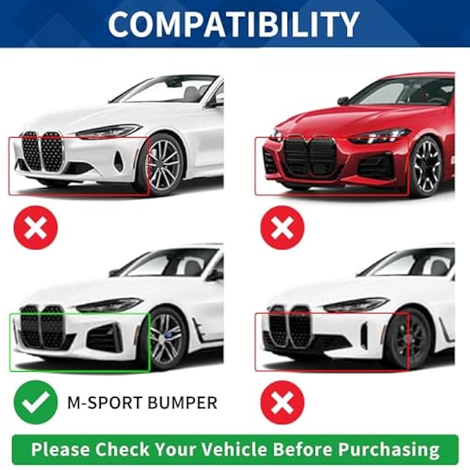 XPHAZZ Front Bumper Lip Compatible with (2021-2025) 4-Series Gran Coupe G26 & i4 M-Sport Models Gloss Black Splitter - Image 2