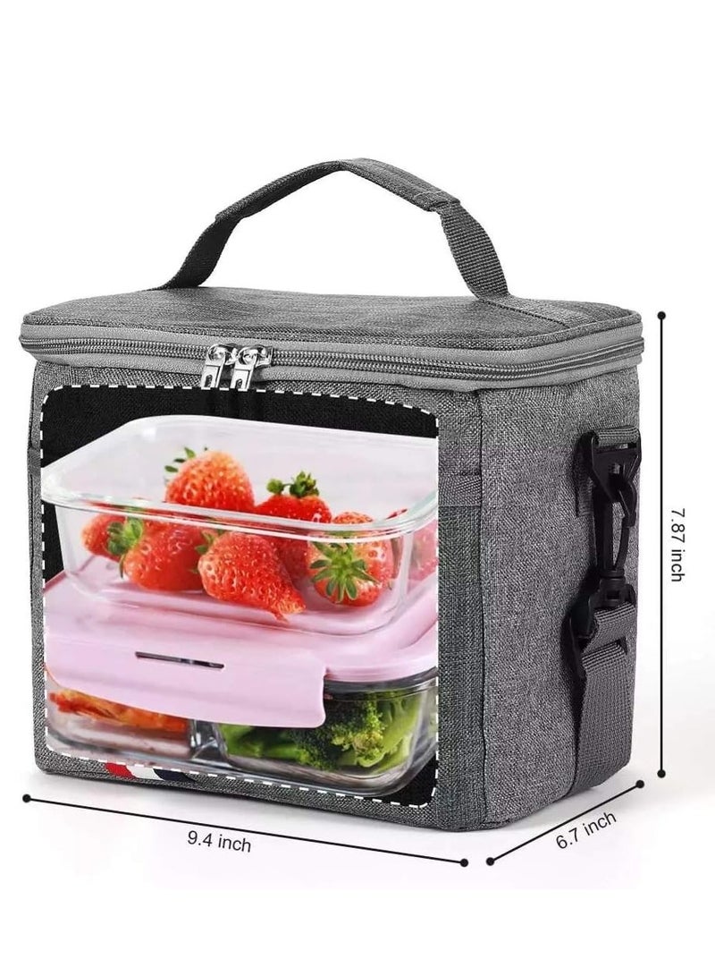 YAH Creation YAH Thermal Lunch Bag, Large Insulated Portable Cooler Tote for Adult and kids, Shoulder Leak Proof and Water Resistant handbag for Work, Office, Picnic, Travel, School - Reusable lunch box Bag.  - Image 5