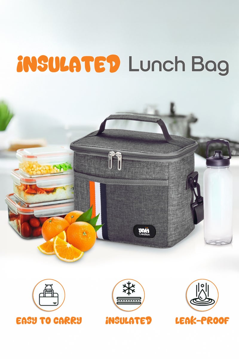 YAH Creation YAH Thermal Lunch Bag, Large Insulated Portable Cooler Tote for Adult and kids, Shoulder Leak Proof and Water Resistant handbag for Work, Office, Picnic, Travel, School - Reusable lunch box Bag. lunchbag  - Image 4