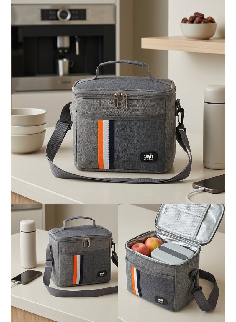 YAH Creation YAH Thermal Lunch Bag, Large Insulated Portable Cooler Tote for Adult and kids, Shoulder Leak Proof and Water Resistant handbag for Work, Office, Picnic, Travel, School - Reusable lunch box Bag. lunchbag - Image 2