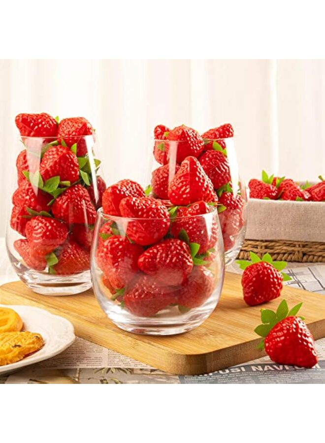50 Pcs Artificial Strawberr, Model Strawberrys Lifelike Fruit Photo Prop Artificial Strawberry Decoration Home Decor Strawberry Fake Strawberries Plastic - Image 3
