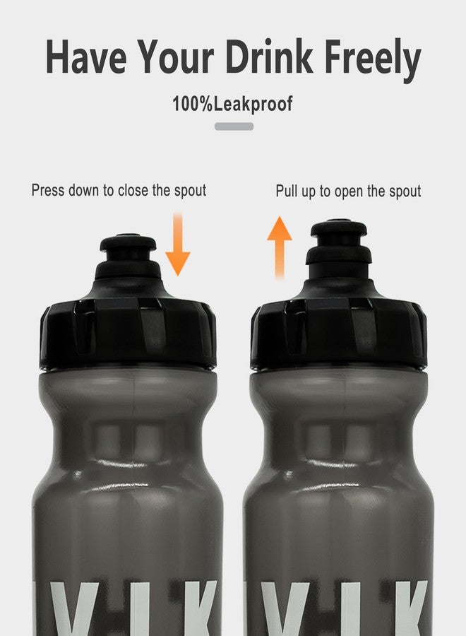Saurka Bike Water Bottles 620ml/21oz, 2 Pack Lightweight Squeeze Cycling Water Bottles with Dust-Proof Cover (2 x Gray) - Image 2
