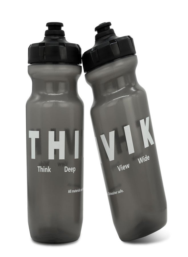 Saurka Bike Water Bottles 620ml/21oz, 2 Pack Lightweight Squeeze Cycling Water Bottles with Dust-Proof Cover (2 x Gray) - Image 1