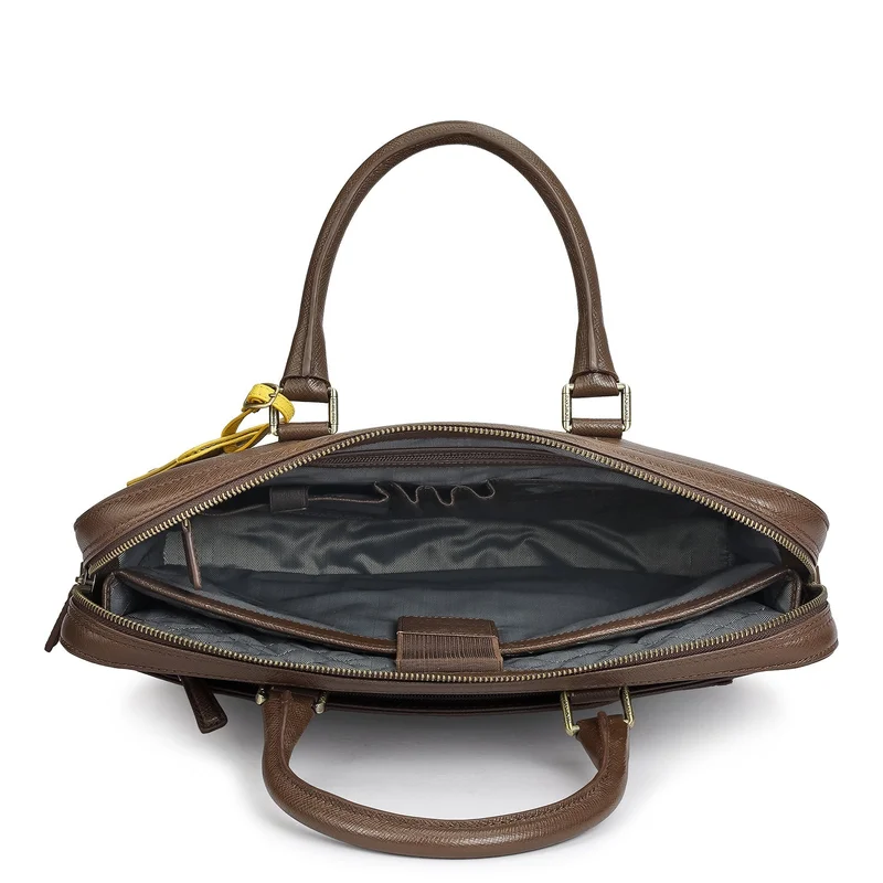Da Milano  Franzy Leather Laptop Bag - Walnut  | Best Price UAE