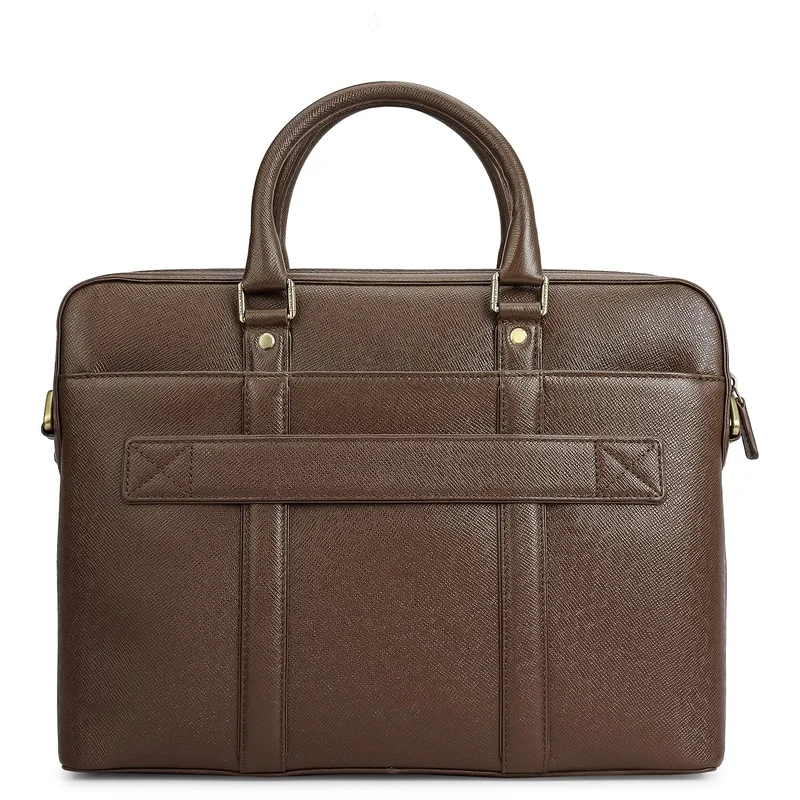 Da Milano  Franzy Leather Laptop Bag - Walnut  | Best Price UAE
