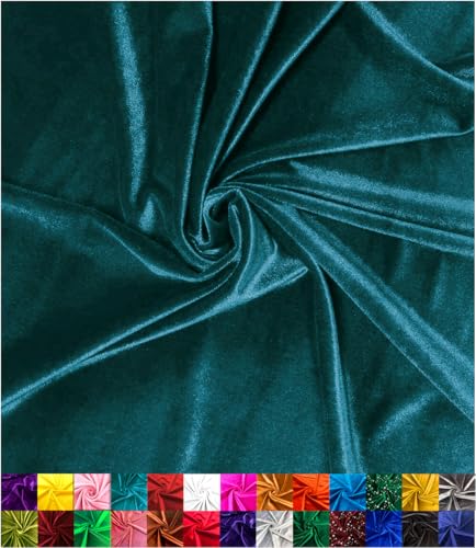 Barcelonetta Stretch Velvet Fabric Luxury Soft Velvet Fabric 60 Wide Roll 10 Spandex Sewing Apparel Upholstery Jade 1 Yard - Image 1