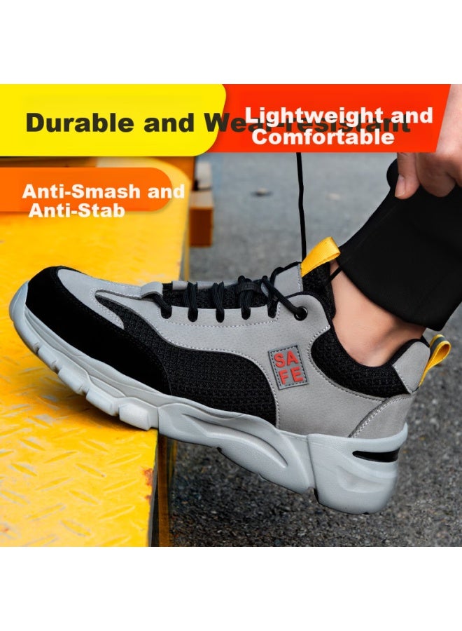 Jingtu Jingtu Men's Safety Shoes Comfortable Wear-resistant Steel Toe Cap Anti-smashing Anti-piercing Lightweight Safety Work Shoes 1103t 40 - Image 4