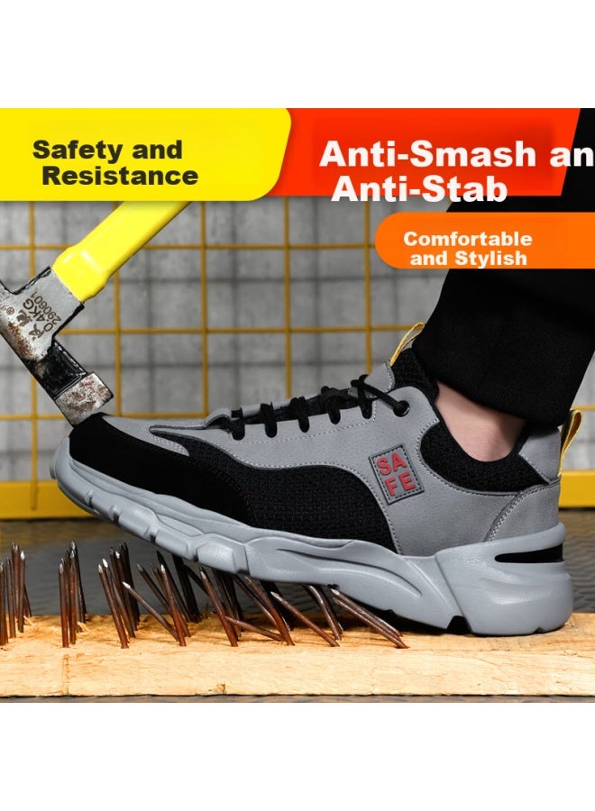 Jingtu Jingtu Men's Safety Shoes Comfortable Wear-resistant Steel Toe Cap Anti-smashing Anti-piercing Lightweight Safety Work Shoes 1103t 40 - Image 5