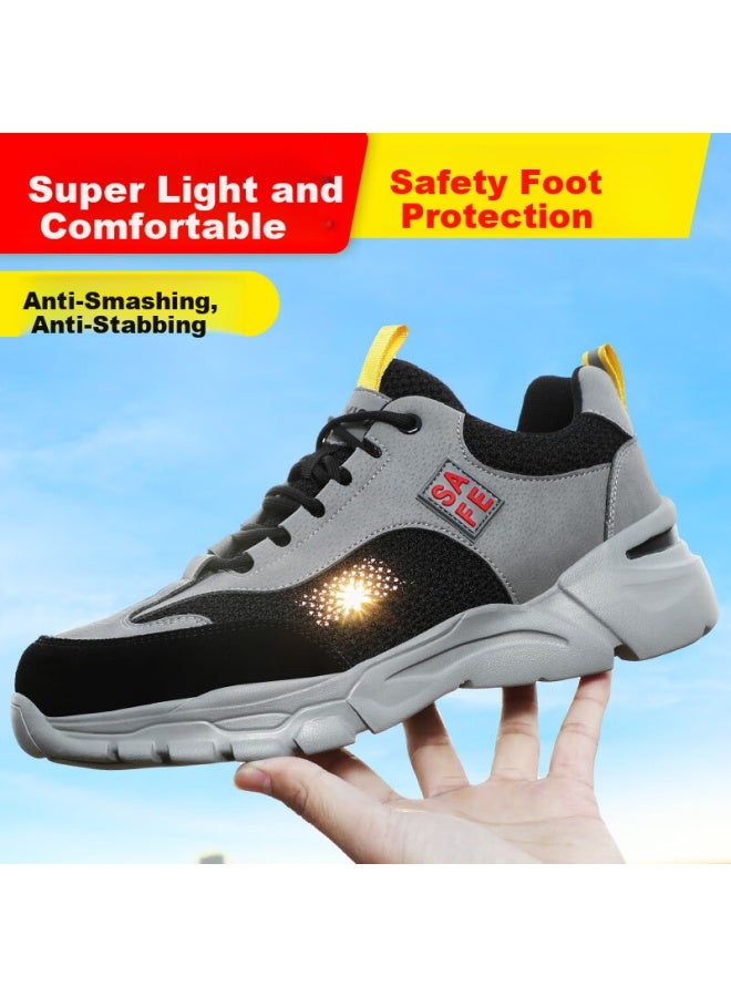 Jingtu Jingtu Men's Safety Shoes Comfortable Wear-resistant Steel Toe Cap Anti-smashing Anti-piercing Lightweight Safety Work Shoes 1103t 40 - Image 1