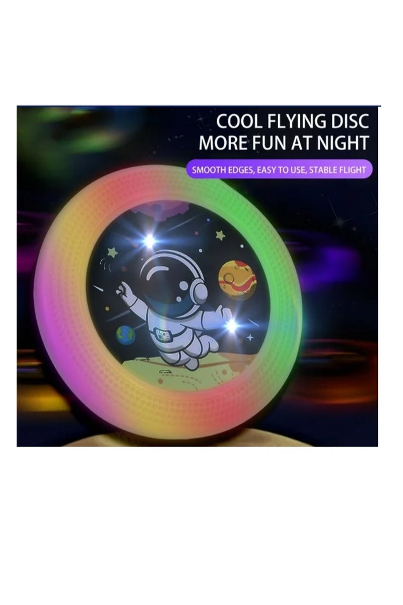 22.5CM LED Flying Disc Glow in The Dark Waterproof Battery Operated Outdoor Lawn Park Beach Light Up Round Throwing Disc Toy Kids - Image 2
