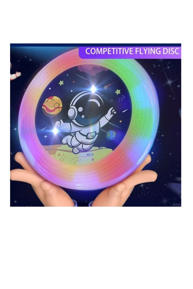 22.5CM LED Flying Disc Glow in The Dark Waterproof Battery Operated Outdoor Lawn Park Beach Light Up Round Throwing Disc Toy Kids - Image 3