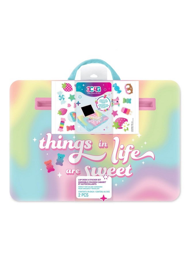 3C4G: Life is Sweet Lap Desk & Sticker Set - Customize with Scrawberry Scented Stickers, Portable Pillow Desk for Kids, Versatile Media Slot, Ages 6+ - Image 1