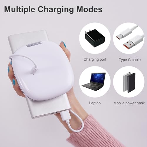 Mocado Compact LED Magnifying Travel Makeup-Mirror - 4 inches 1X/10X Magnification Small Hand Pocket Dimmable Double Sided USB Rechargeable Touch Screen, Portable Tabletop Cosmetic (White) - Image 5
