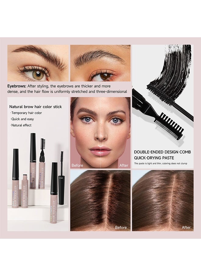 Sheloves Hair Touch-Up,Come with small brush head, cover white hair, sideburns, beard, hairline, hair seam, hair root complement, emergency black hair rod, men and women #03 Black  - Image 5