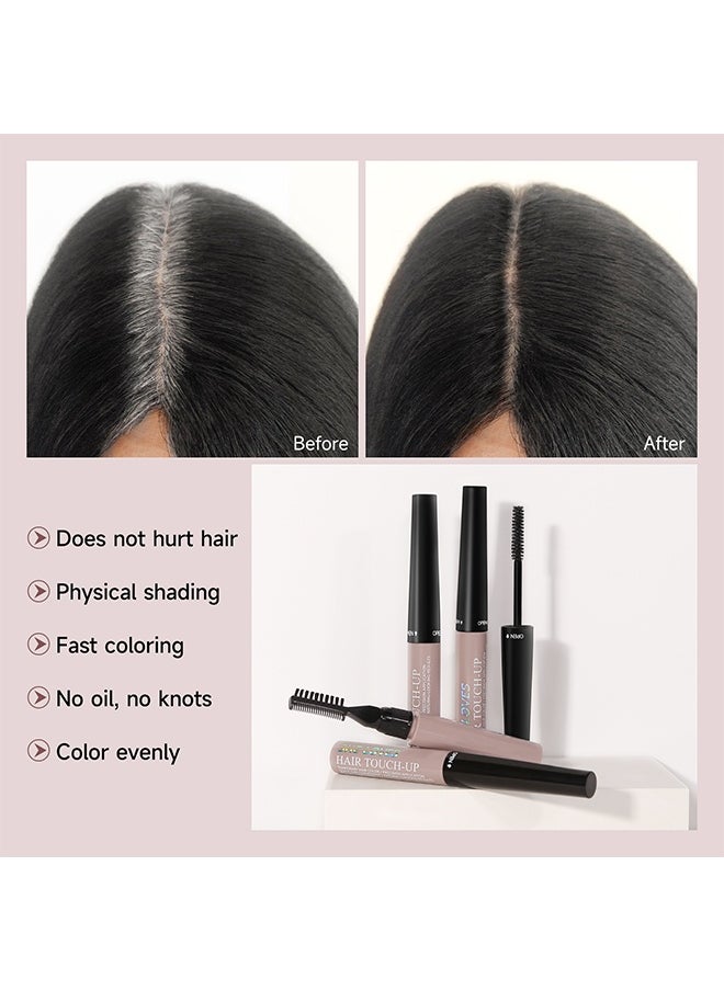 Sheloves Hair Touch-Up,Come with small brush head, cover white hair, sideburns, beard, hairline, hair seam, hair root complement, emergency black hair rod, men and women #03 Black  - Image 3