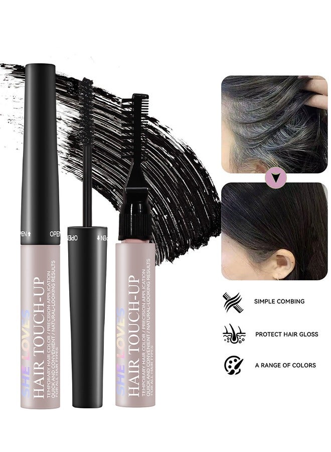 شيلافز لمسة الشعر ، تعال برأس فرشاة صغير ، وتغطية الشعر الأبيض ، والسوالف ، واللحية ، وخط الشعر ، وخط الشعر ، وجذر الشعر ، وقضيب الشعر الأسود في حالات الطوارئ ، والرجال والنساء # 03 أسود - Image 1