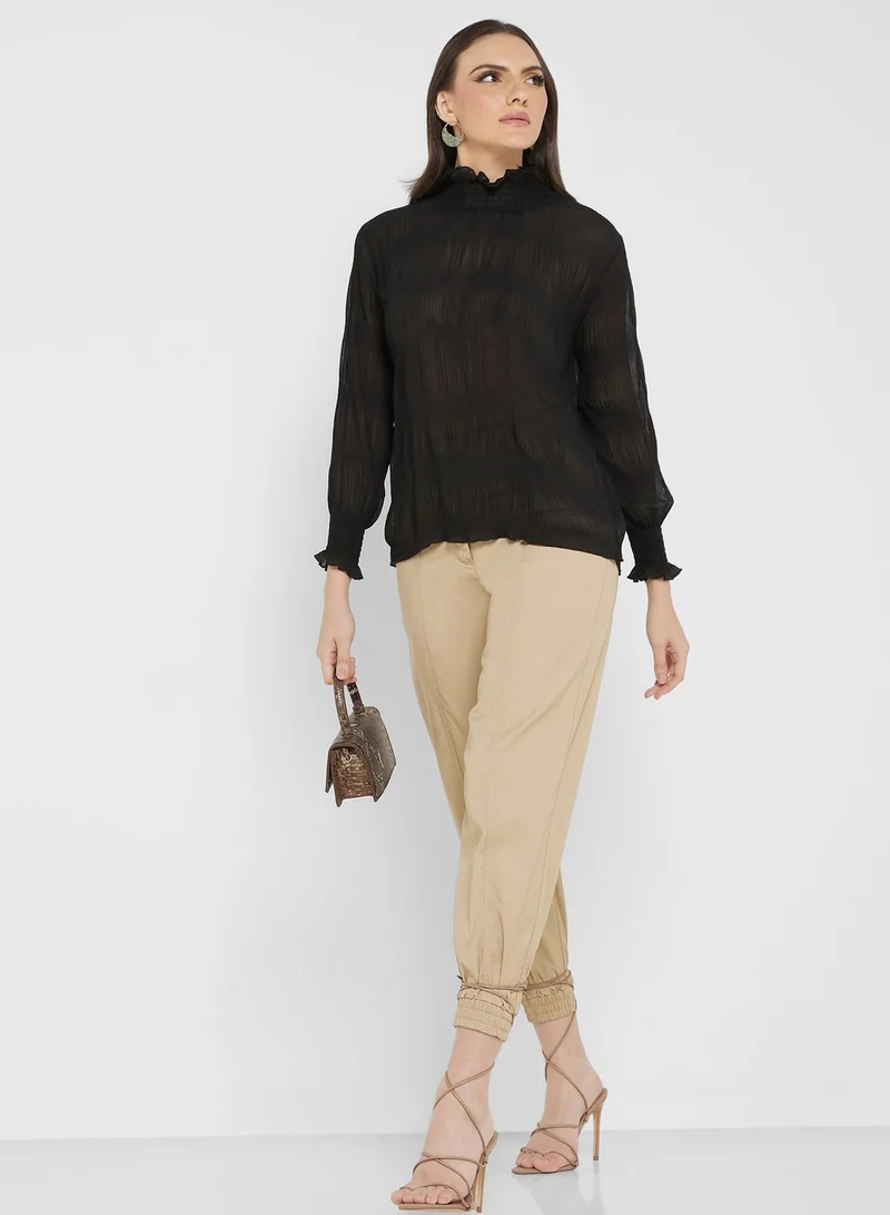ELLA Shirred Detail Top