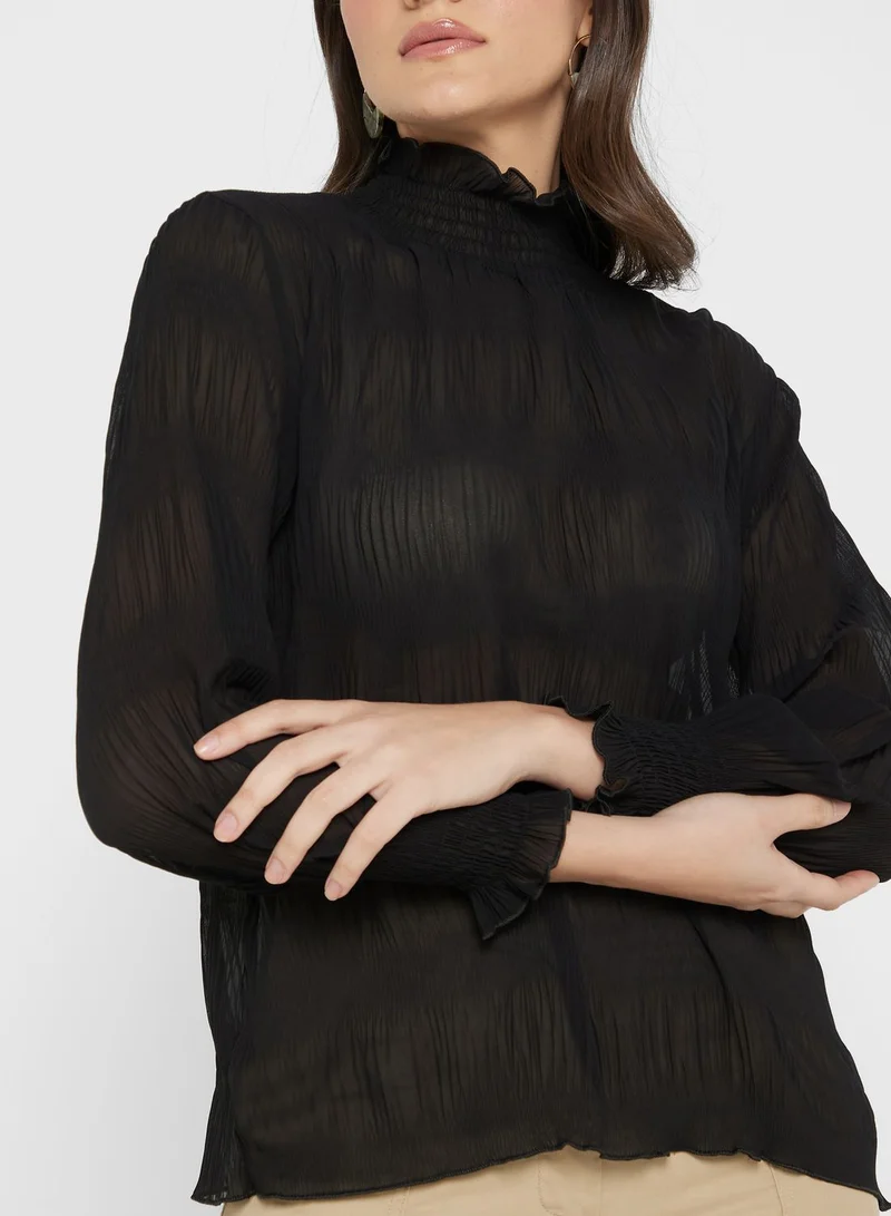 ELLA Shirred Detail Top