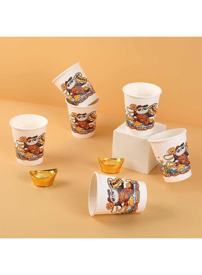 Sodolike Red National Trend Style Paper Cups, 250ml, 200 Pieces, Thickened Cups For Office, Business, Home Use, Festive Water Cups For Chinese New Year - Image 3