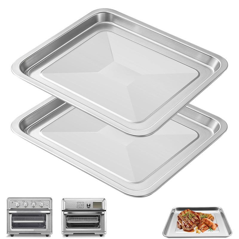 GXF 2PCS Air Fryer Replacement parts for Cuisinart TOA-60 TOA-65 TOA-70 Toaster Convection Oven, 12 * 11'' Tray Replacement Steel Pan Toaster Oven Accessories Parts - Image 1